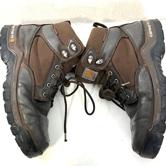 CARHARTT Leather Work Boots Steel Toe FF6213 Sz 11.5 M Waterproof Oil Resistant
